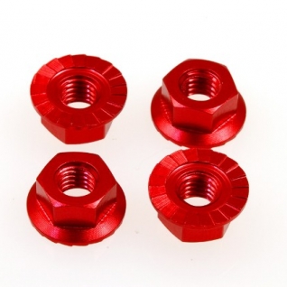 4mm Alloy Serrated Wheel Nut (Red)