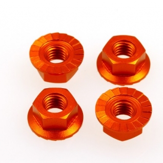 4mm Alloy Serrated Wheel Nut (Orange)