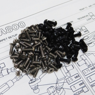 A800 Titanium & Alloy Hex Socket Screw Set