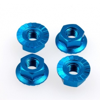 4mm Alloy Serrated Wheel Nut (T-Blue)