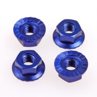 4mm Alloy Serrated Wheel Nut (Y-Blue)