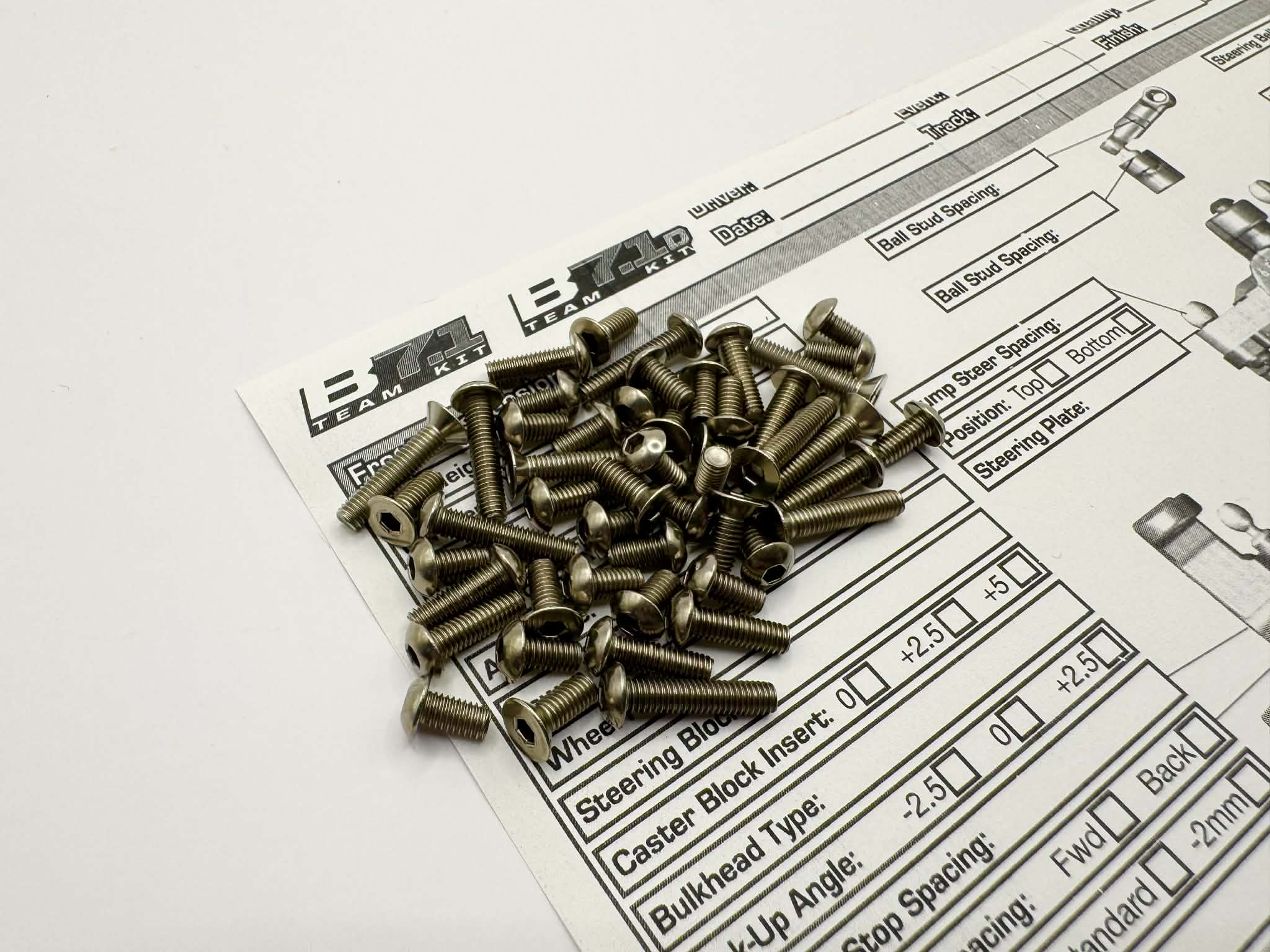 RC10B7.1/B7.1D Titanium Hex Socket Screw Set