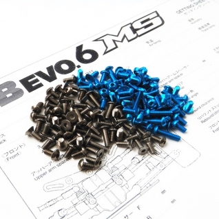 TB EVO6MS Titanium & Alum Hex Socket Screw Set