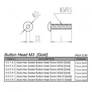Alloy Hex Socket Button Head Screw M3